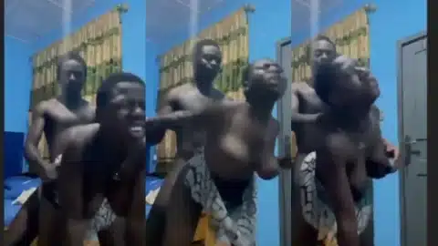 Casted Sextape of Ghana SHS girl on low-cut fucking classmate as they meet up for joint homework